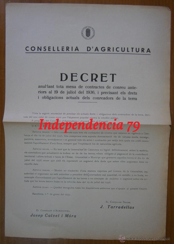Militaria: Documento tama&ntilde;o folio DECRET, rep&uacute;blica - Foto 1