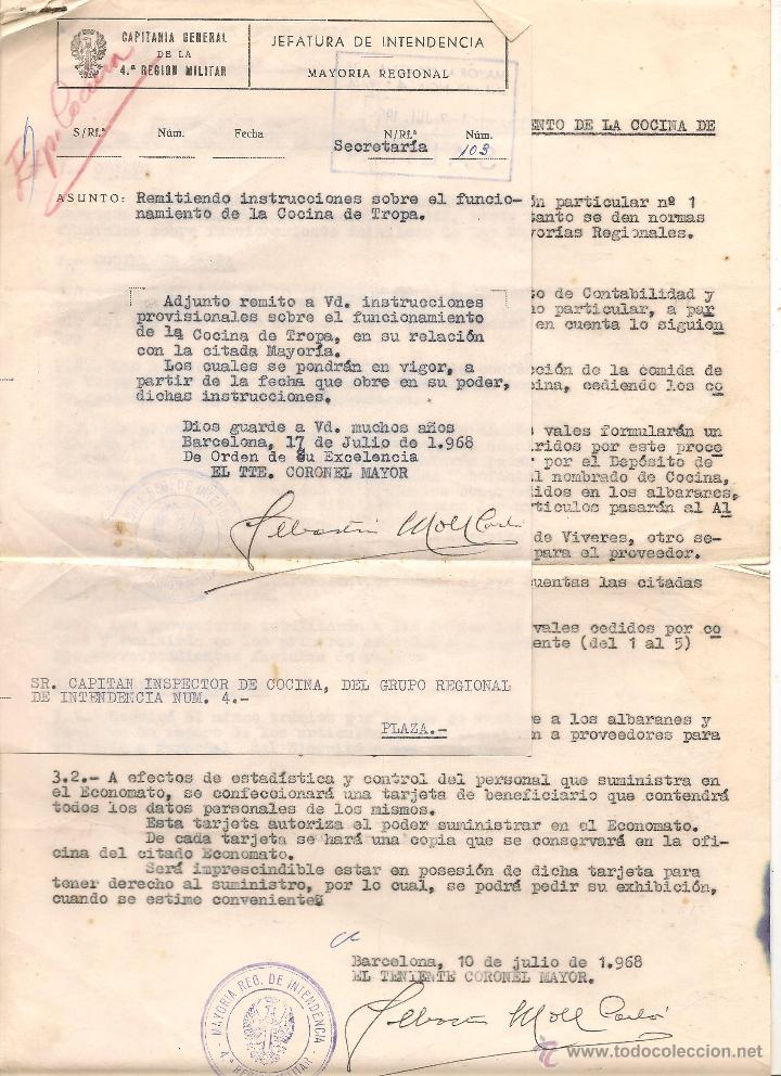 Militaria: DOCUMENTO DE INTENDENCIA DEL EJ&Eacute;RCITO ESPA&Ntilde;OL EN EL A&Ntilde;O 1968 - Foto 1