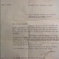Militaria: CARTA AUTÓGRAFA DEL POLÍTICO CARLISTA MANUEL J. FAL CONDE 1940
