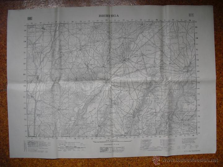 Militaria: GUERRA CIVIL MAPA DE BRIHUEGA SECCION TOPOCARTOGRAFICA DEL CTV