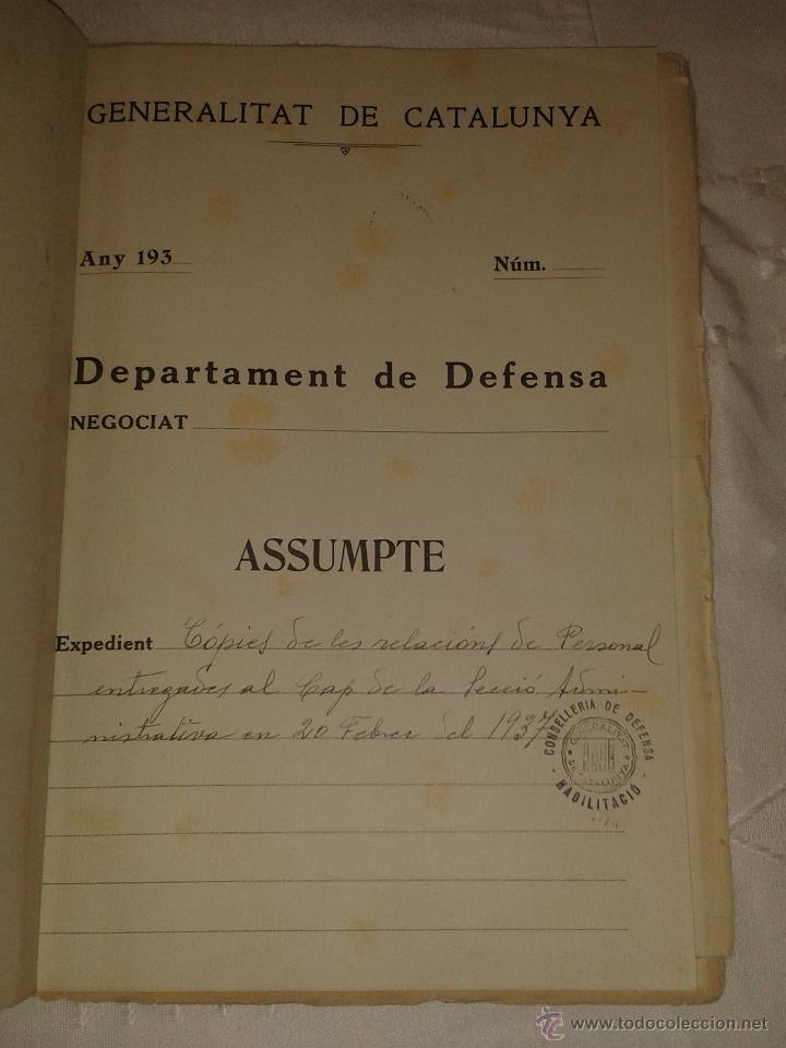 Militaria: Departament de defensa, copies de les relacions de personal, sellado