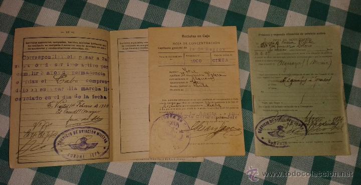 Militaria: Cartilla militar de tropa de aviaci&oacute;n, a&ntilde;o 29, con varios estampillados