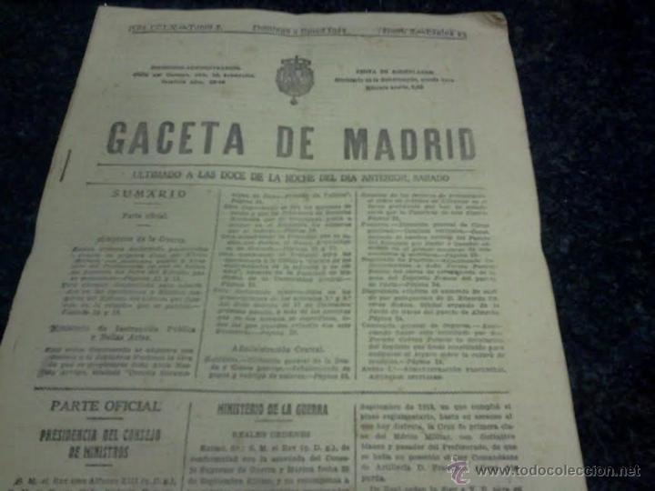 Militaria: GACETA 2/1/1921 ALLONA, DUDAR, QUENTAR, FUENTE PELLICO, MUSEO GRANADA