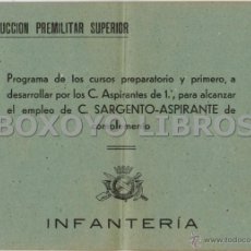 Militaria: PROGRAMA DE LOS CURSOS PREPARATORIO Y PRIMERO, A DESARROLLAR POR LOS C. ASPIRANTES DE 1º., ...