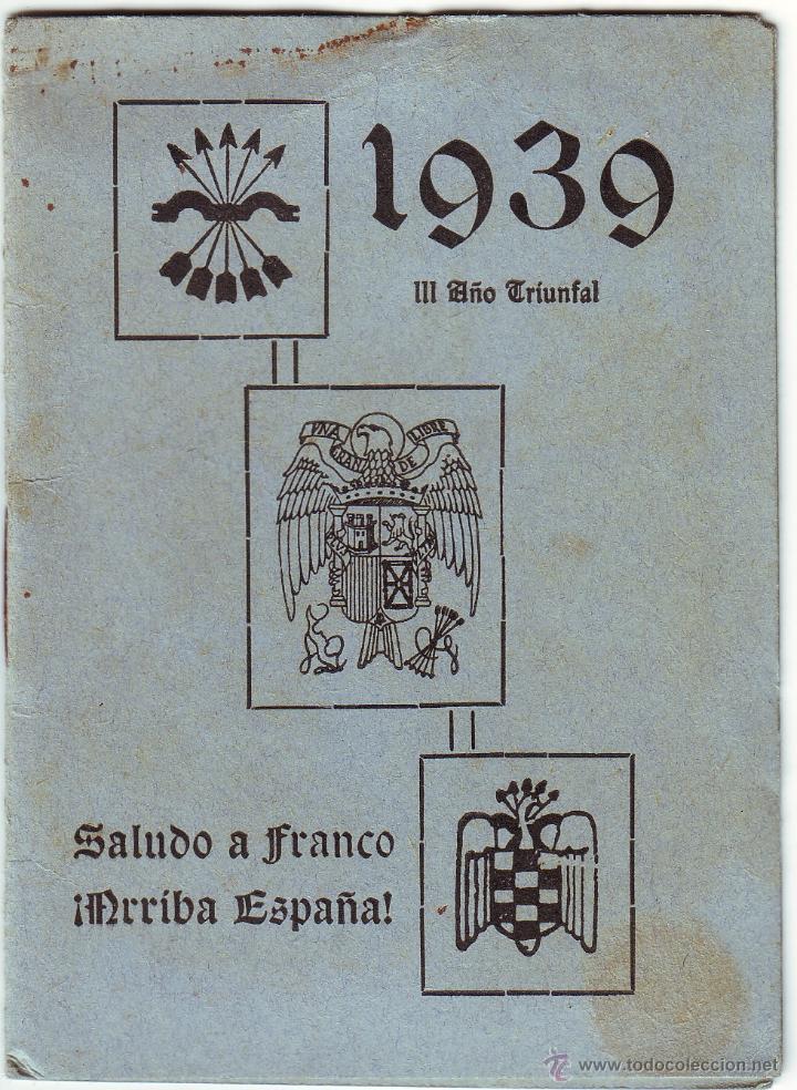 Military Antiques: PUBLICIDAD 1939 III A&Ntilde;O TRIUNFAL SALUDOS A FRANCO Y ARRIBA ESPA&Ntilde;A (LEER)
