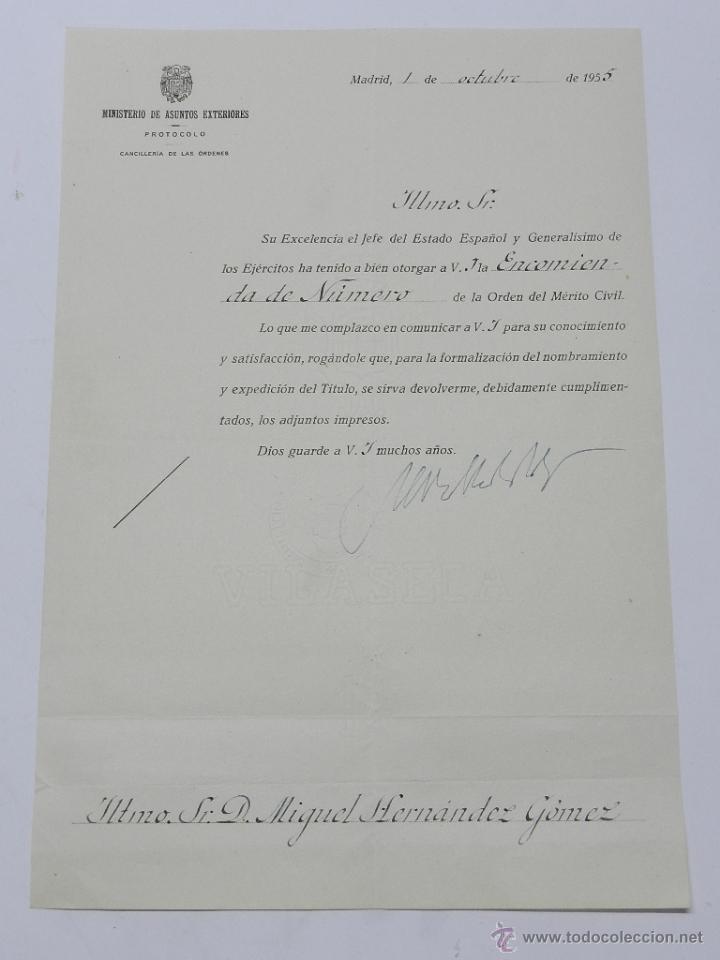 Militaria: DOCUMENTO PARA LA FORMALIZACION DE LA EXPECICION DEL TITULO DE LA ENCOMIENDA DE LA ORDEN DEL MERITO