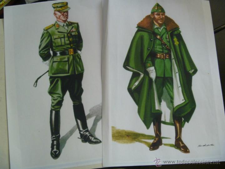 Militaria: LOTE AMPLIACIONES EN PAPEL FOLIO DE UNIFORMES DE DELFIN SALAS: 2 DE LA LEGION