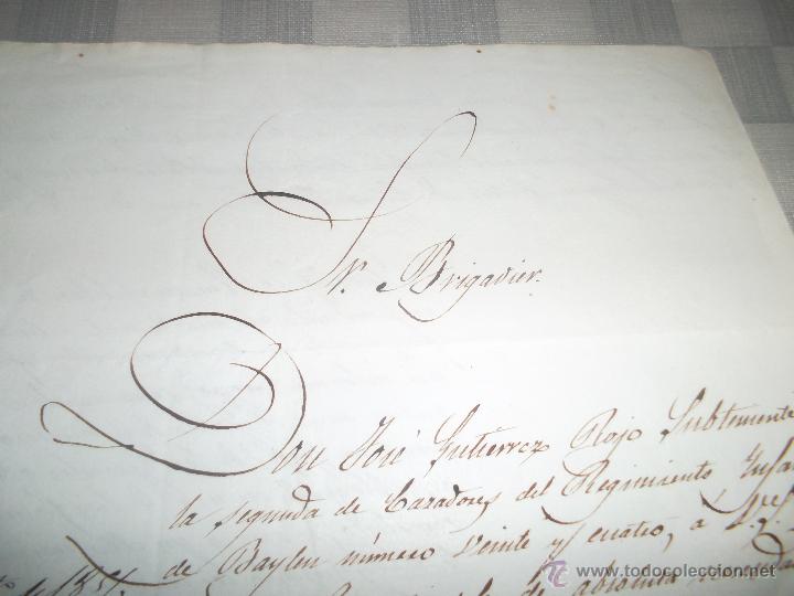 Militaria: bonito documento militar de un brigadier del 1800 - Foto 4