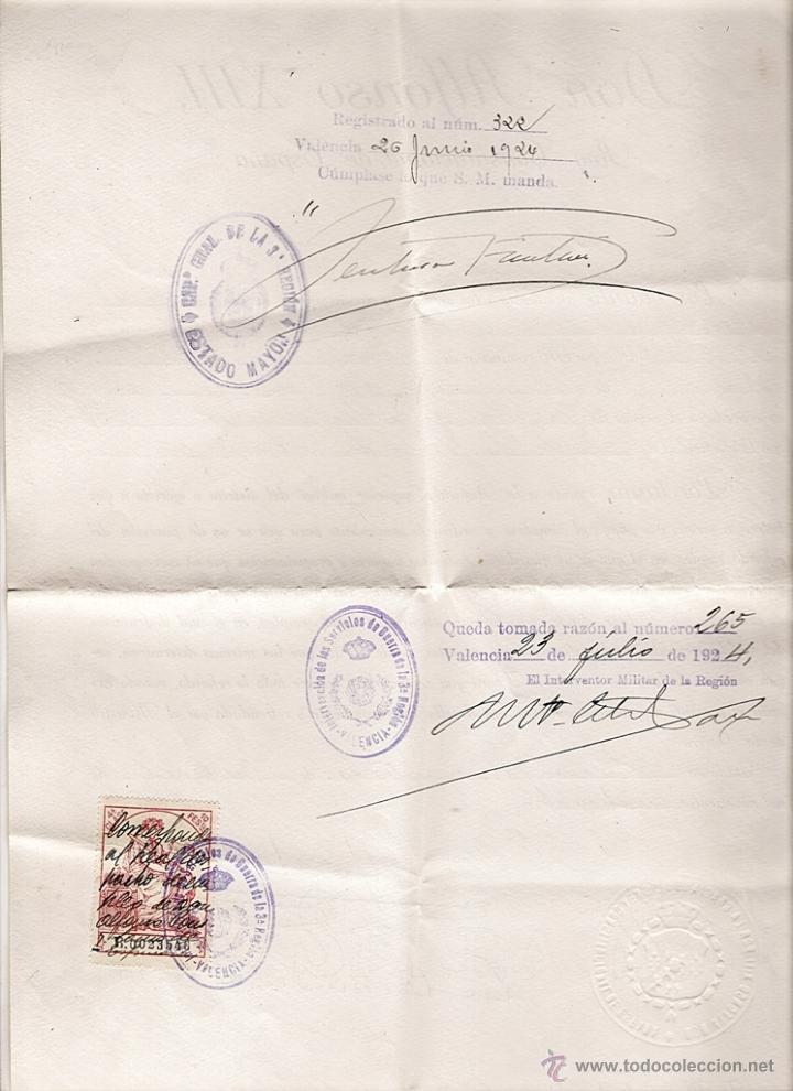 Militaria: DOCUMENTO DE ASCENSO A CAPITAN, 26 DE ABRIL DE 1924 - Foto 2