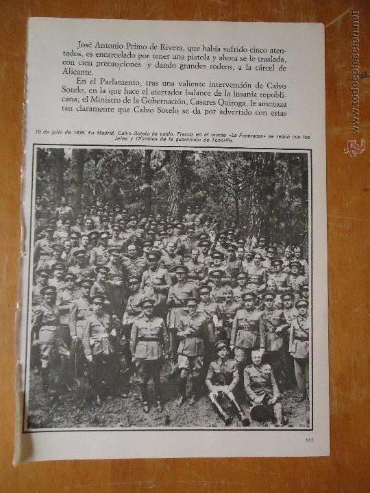 Militaria: hoja militar - fotografia - madrid 1936 calvo sotelo , fran en el monte esperanza oficiales tenerife