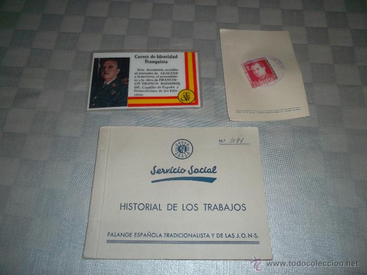 Militaria: lote de documentos de la falange