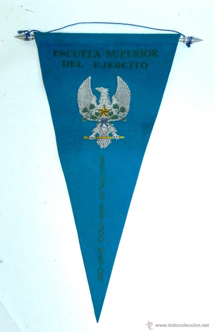 Militaria: ANTIGUO BANDERIN DE FIELTRO ESCUELA DEL ESTADO MAYOR DEL EJERCITO, MIDE 36 CMS.