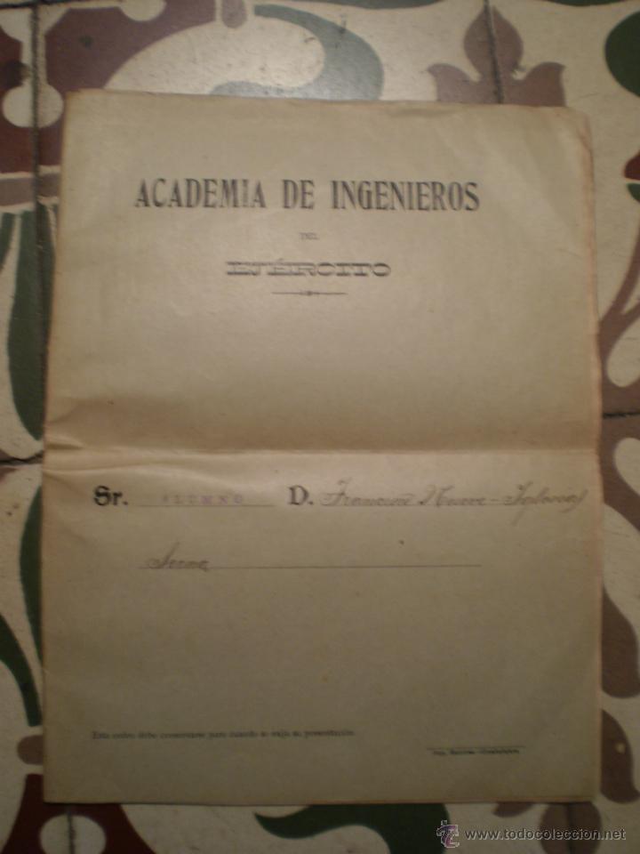 Militaria: LIBRO INGRESO ACADEMIA INGENIEROS DEL EJERCITO - Foto 1
