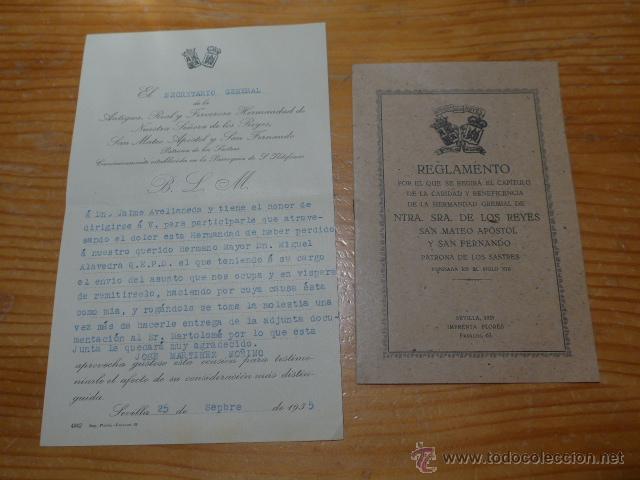Militaria: Lote documentos hermandad nuestra se&ntilde;ora de los reyes - Foto 1