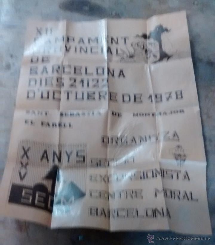 Militaria: Cartel XII campament provincial de Barcelona, tama&ntilde;o dobre folio