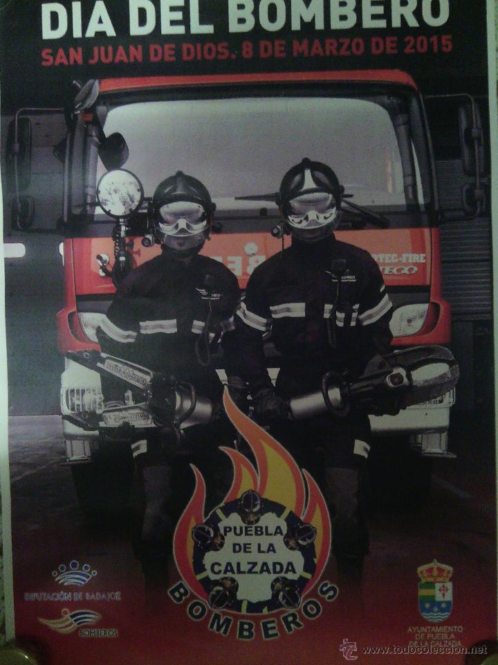 Militaria: Bomberos. Cartel del D&iacute;a del Bombero. - Foto 1