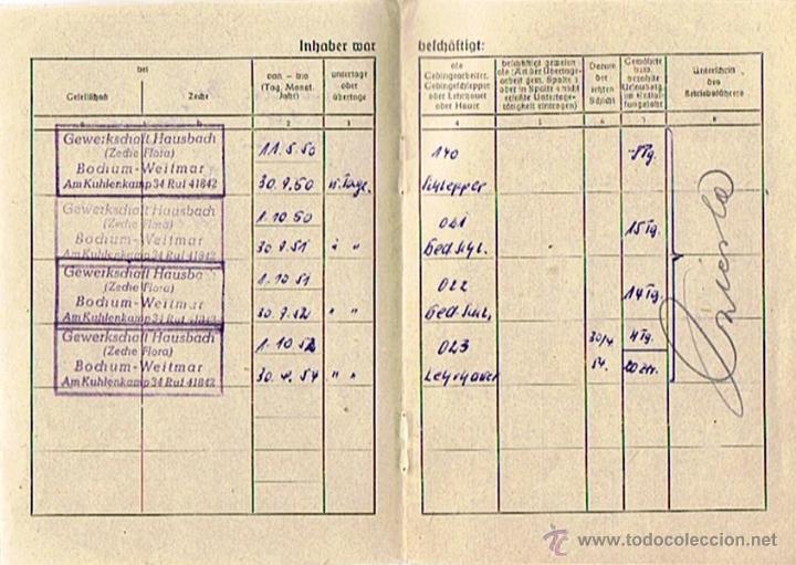 Militaria: LIBRETA DE MINERO ALEM&Aacute;N - Foto 3