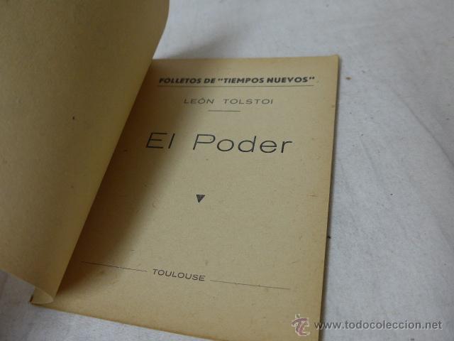Militaria: Librito de leon tolstoi, el poder. CNT, hecho en exilio Toulouse - Foto 2