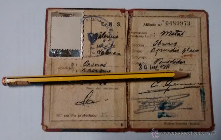 Militaria: Carnet sindicato vertical - Foto 1