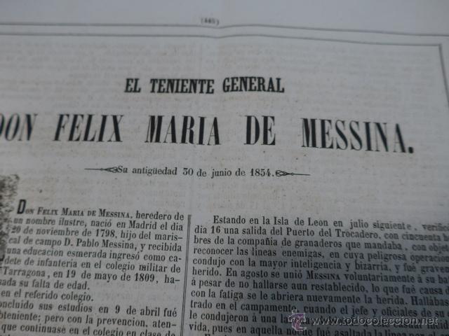 Militaria: Antiguo documento teniente general espa&ntilde;ol, 1854 - Foto 2