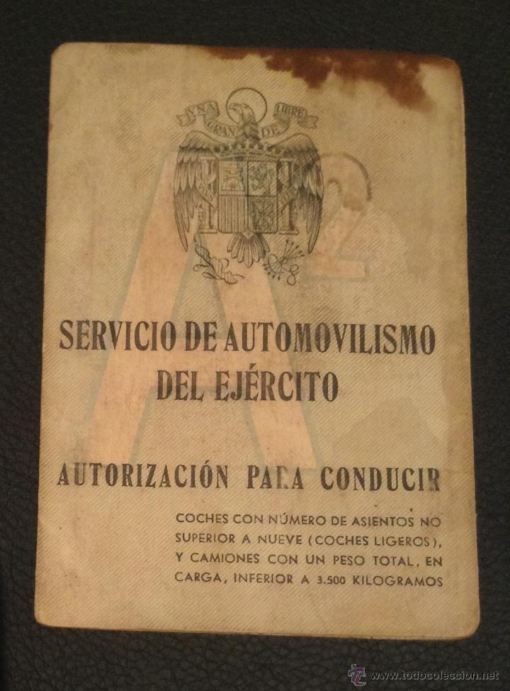 Military Antiques: carnet autorizacion para conducir servico de automovilismo del ejercito 3&ordf; region militar 1951