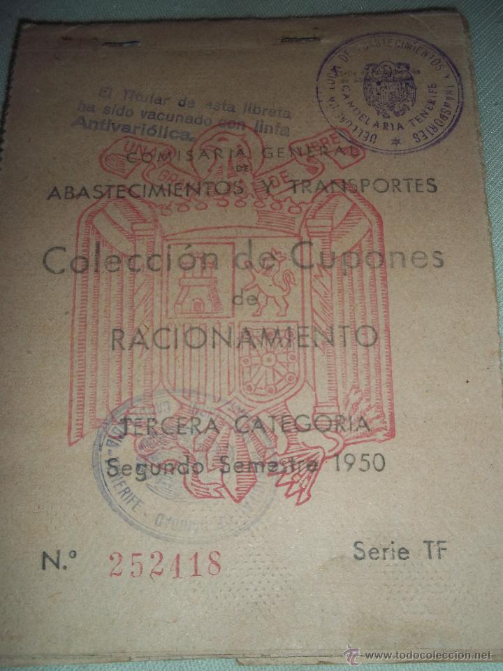 Militaria: cartilla de racionamiento. tenerife. canarias. 1950