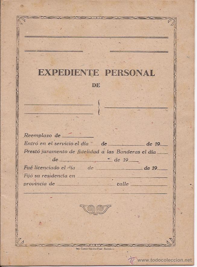 Militaria: EXPEDIENTE PERSONAL DEL EJ&Eacute;RCITO / EN BLANCO / D&Iacute;PTICO - Foto 1