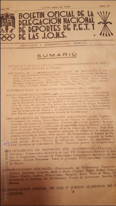 Militaria: boletin oficial de la delegacion nacional de deportes de fet y de las jons, num 61, 1948