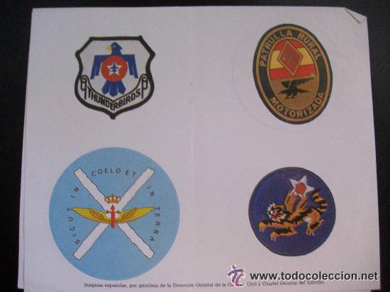 Militaria: PLIEGO CON 4 PEGATINAS AVIACION : FAMET , GUARDIA CIVIL Y OTROS PAISES.. 19 x 23 cm