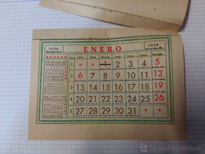 Militaria: Parte de calendario 1936 - Foto 2