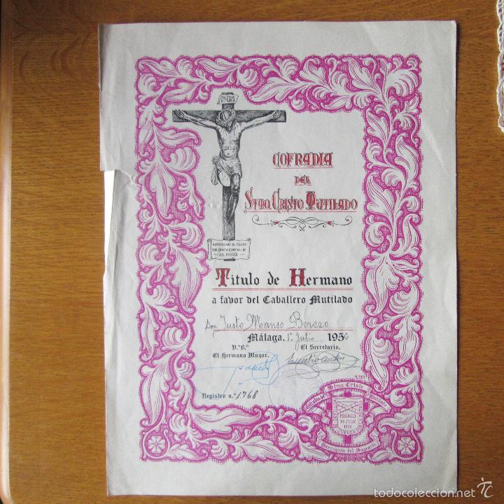 Militaria: Diploma o concesion militar, cofradia del santo cristo mutilado