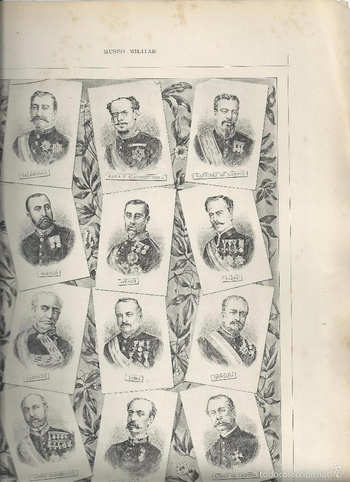 Militaria: RETRATOS (24) DE GENERALES ESPA&Ntilde;OLES - 2 L&Aacute;MINAS - 1889 - 36 X 27
