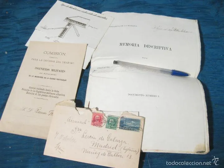 DOCUMENTOS Y DIBUJOS DE INGENIEROS MILITARES. INSTALACION DE UN PARARAYOS EN SANTA CLARA. LA HABANA