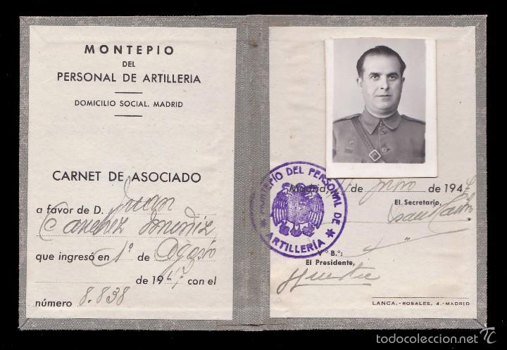 Militaria: *** RARO CARNET MONTEP&Iacute;O DEL PERSONAL DE ARTILLER&Iacute;A 1947 MADRID ***