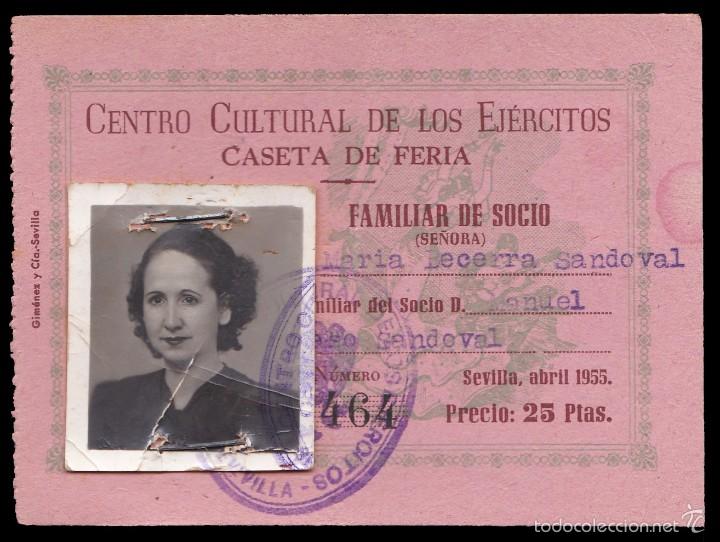 Militaria: *** CENTRO CULTURAL DE LOS EJ&Eacute;RCITOS 1955 CARNET DE CASETA DE FERIA DE SEVILLA ***