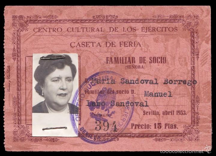 Militaria: *** CENTRO CULTURAL DE LOS EJ&Eacute;RCITOS 1953 CARNET DE CASETA DE FERIA DE SEVILLA ***