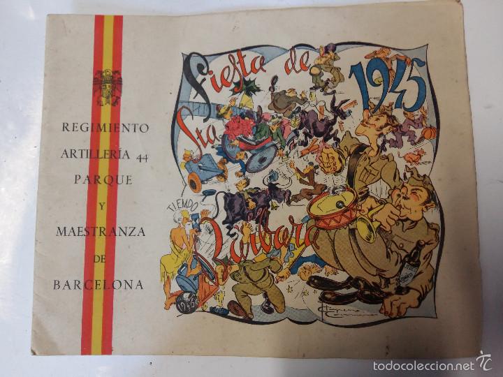 Military Antiques: Programa de celebraci&oacute;n de Santa B&aacute;rbara, 1945, en el cuartel de San Andr&eacute;s