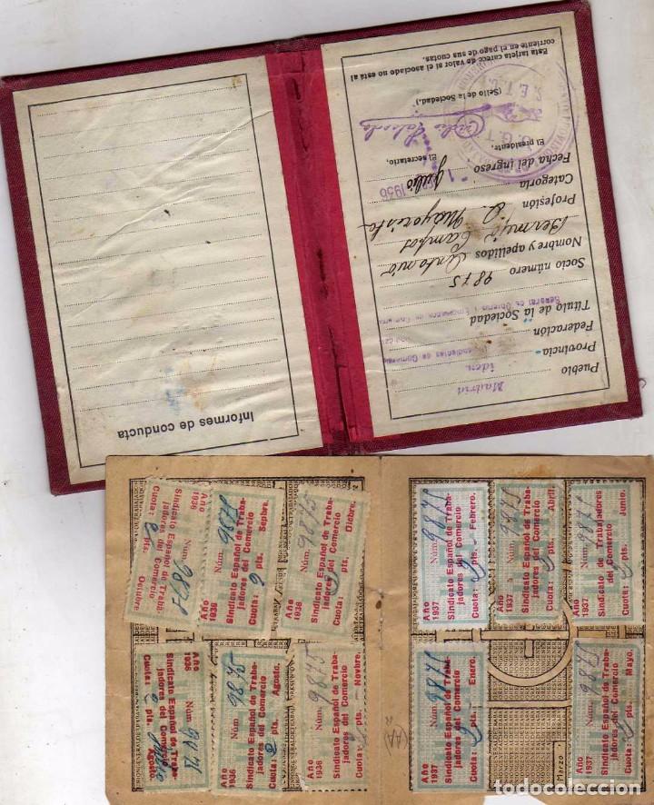 Militaria: Estatutos de la Uni&oacute;n general de trabajadores. Madrid. 1936. Cupones 1937 Guerra Civil.