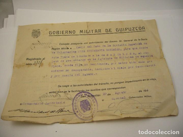 Militaria: DOCUMENTOS MILITAR Gobierno militar de guipuzcoa  1941