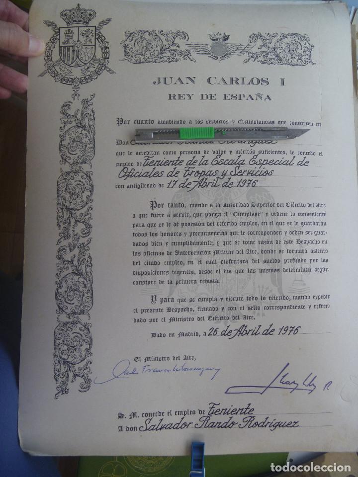 Militaria: AVIACION : ASCENSO A TENIENTE ESCALA ESPECIAL TROPAS . EN NOMBRE DEL REY .