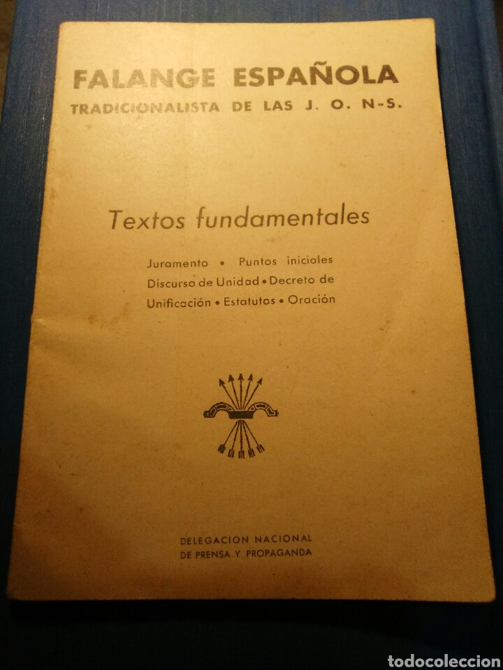 Militaria: TEXTOS FUNDAMENTALES FALANGE - Foto 1