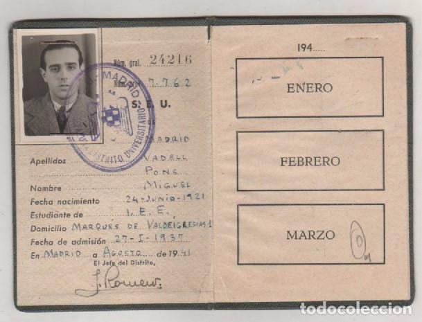 Militaria: Sindicato espa&ntilde;ol universitario. Falange espa&ntilde;ola tradicionalista. 1941 Sin cupones.