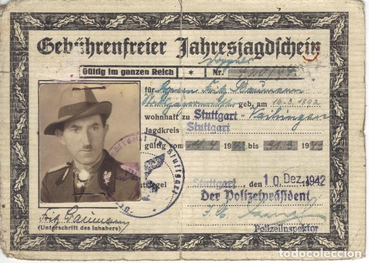 Militaria: Licencia de caza para guardias forestales (Geb&uuml;hrenfreier Jahresjagdschein)