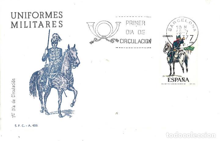 Militaria: Sobre primer dia de circulacion. Uniformes militares. Trompeta de Artilleria Divisionaria 1887