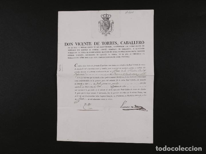 Militaria: D. VICENTE DE TORRES, CABALLERO 1825