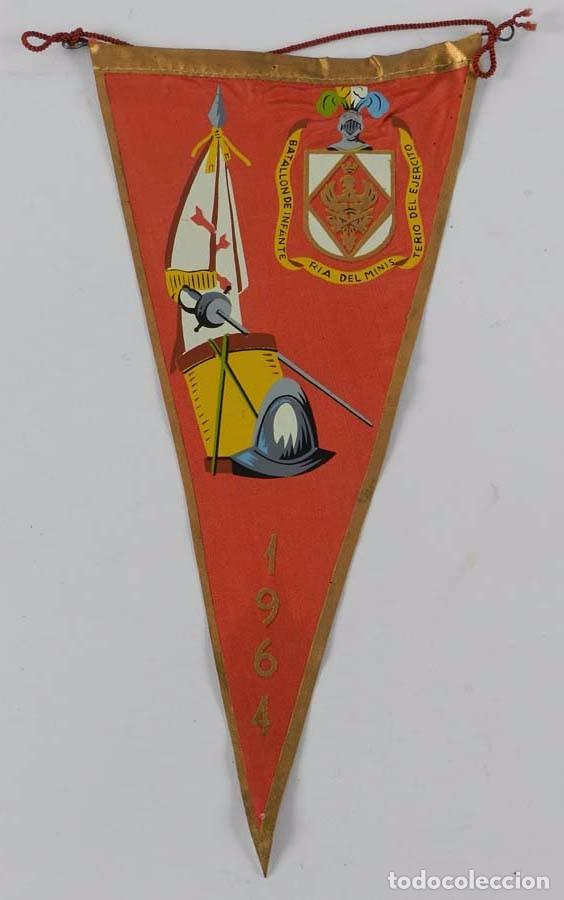 Militaria: BANDERIN BATALLON DE INFANTERIA DEL MINISTERIO DEL EJERCITO, A&Ntilde;O 1964, MIDE 28 CMS.