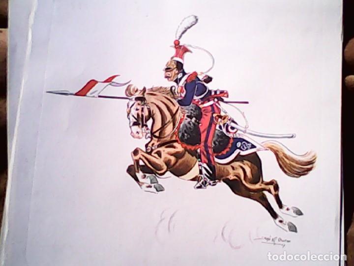 Militaria: Cuatro preciosas l&aacute;minas ejercito espa&ntilde;ol - Foto 2