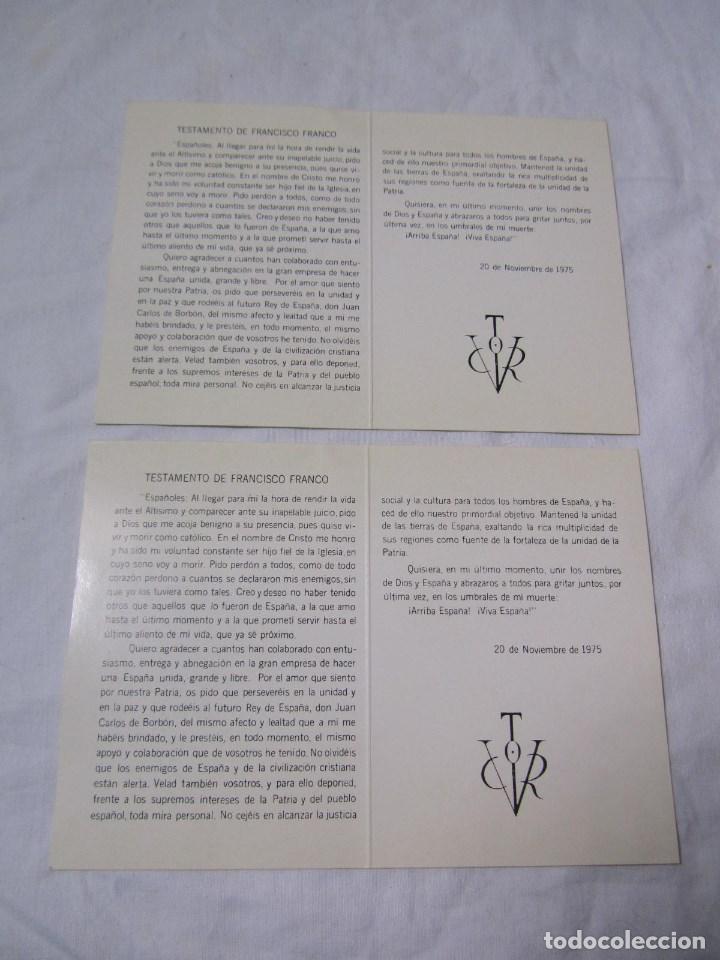 Militaria: 2 testamento de Francisco Franco - Foto 5