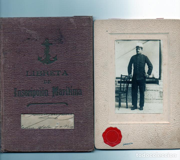 Militaria: Libreta de Inscripci&oacute;n Mar&iacute;tima y fotograf&iacute;a 1911
