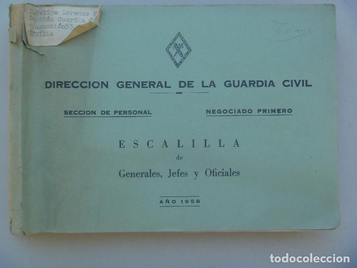 Military Antiques: ESCALILLA DE GENERALES, JEFES Y OFICIALES DE LA GUARDIA CIVIL . 1958